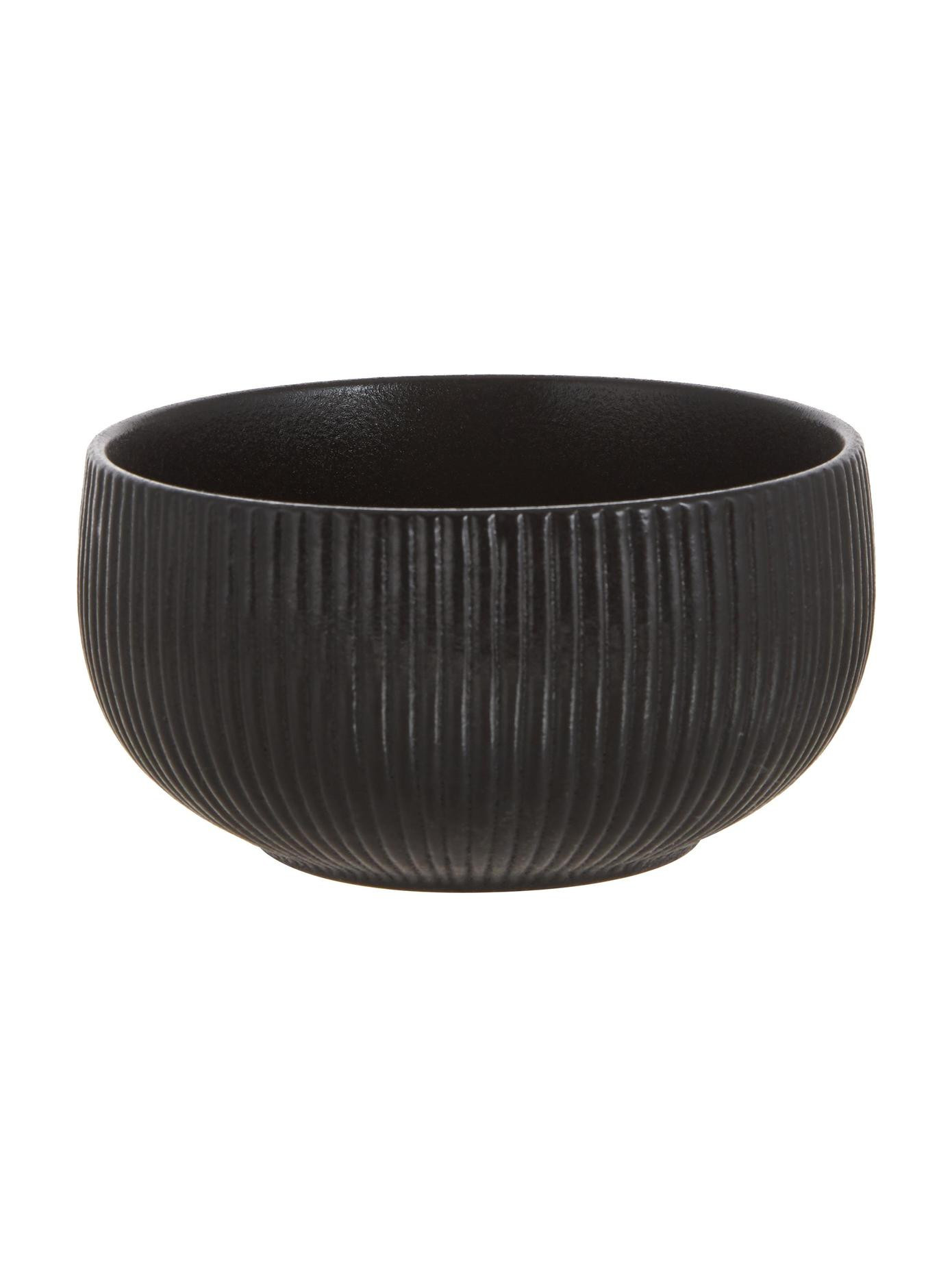 Schälchen Neri mit Rillenstruktur in Schwarz matt, 2 Stück | WestwingNow EU