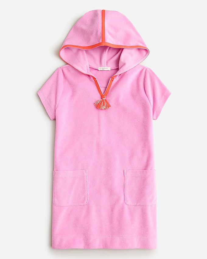 Girls' hooded tunic in towel terry | J.Crew US