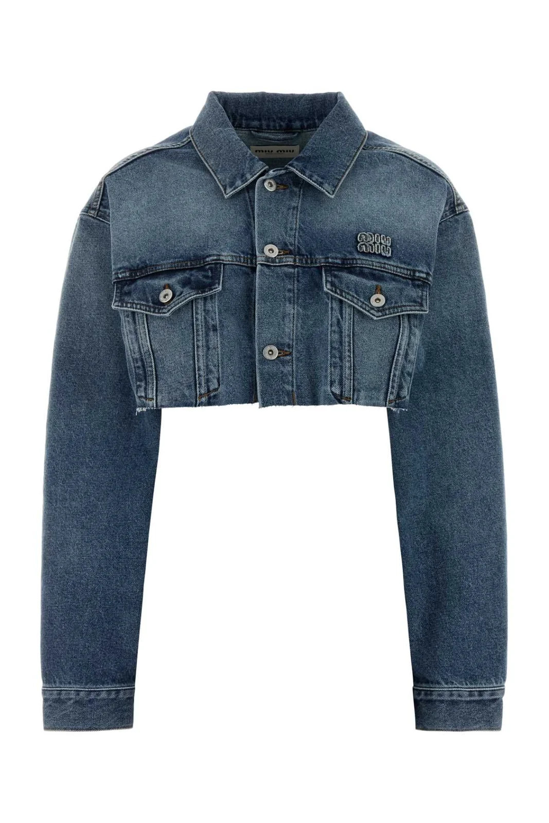 Miu Miu Cropped Denim Jacket | Cettire Global