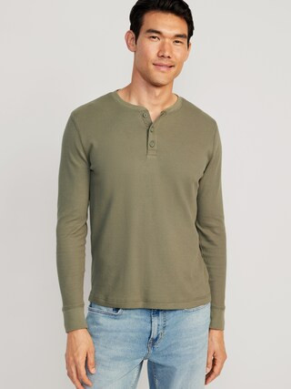 Waffle-Knit Henley T-Shirt | Old Navy (US)