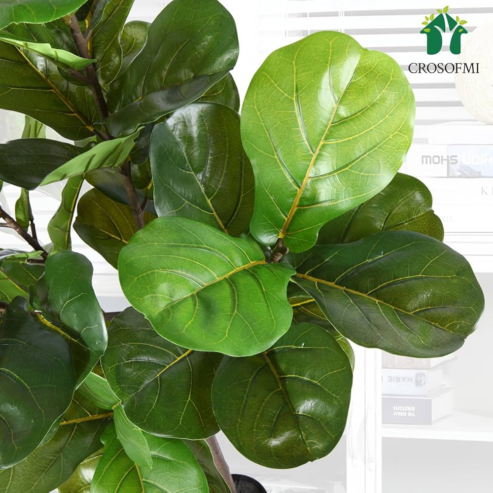CROSOFMI Artificial Fiddle Leaf Fig Tree 65 Inch Fake Ficus Lyrata Plant with 68 Leaves Faux Plan... | Amazon (US)