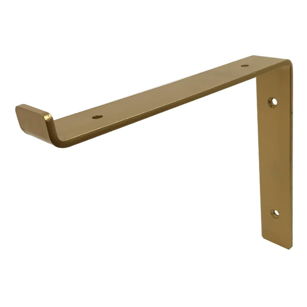 10 in. Gold Steel Shelf Bracket For Wood Shelving | The Home Depot