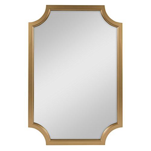 Kate and Laurel Hogan Wood Framed Wall Accent Mirror with Scalloped Corners, 24x36 Inches, Gold | Amazon (US)