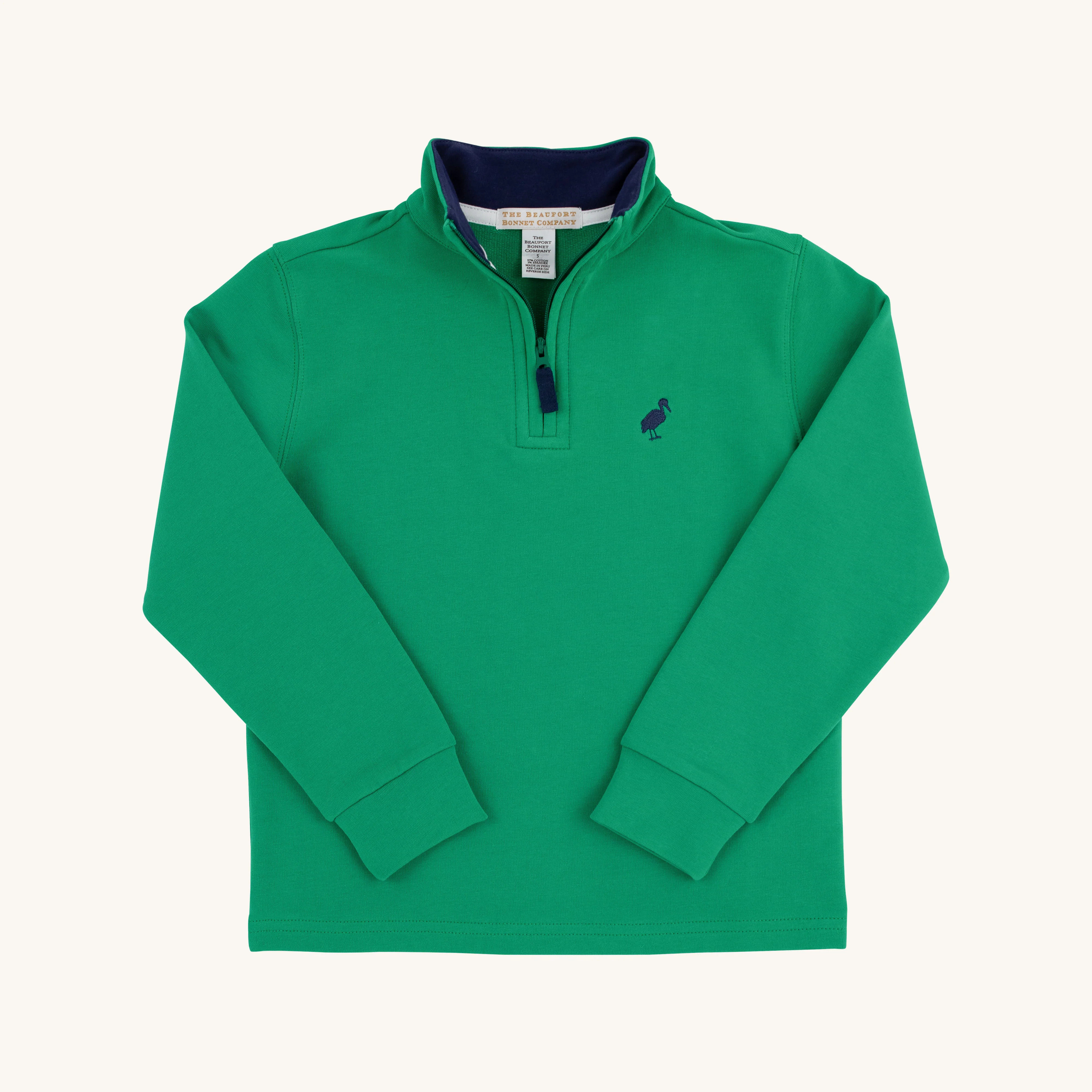 Hayword Half-Zip - Kiawah Kelly Green with Nantucket Navy Stork | The Beaufort Bonnet Company