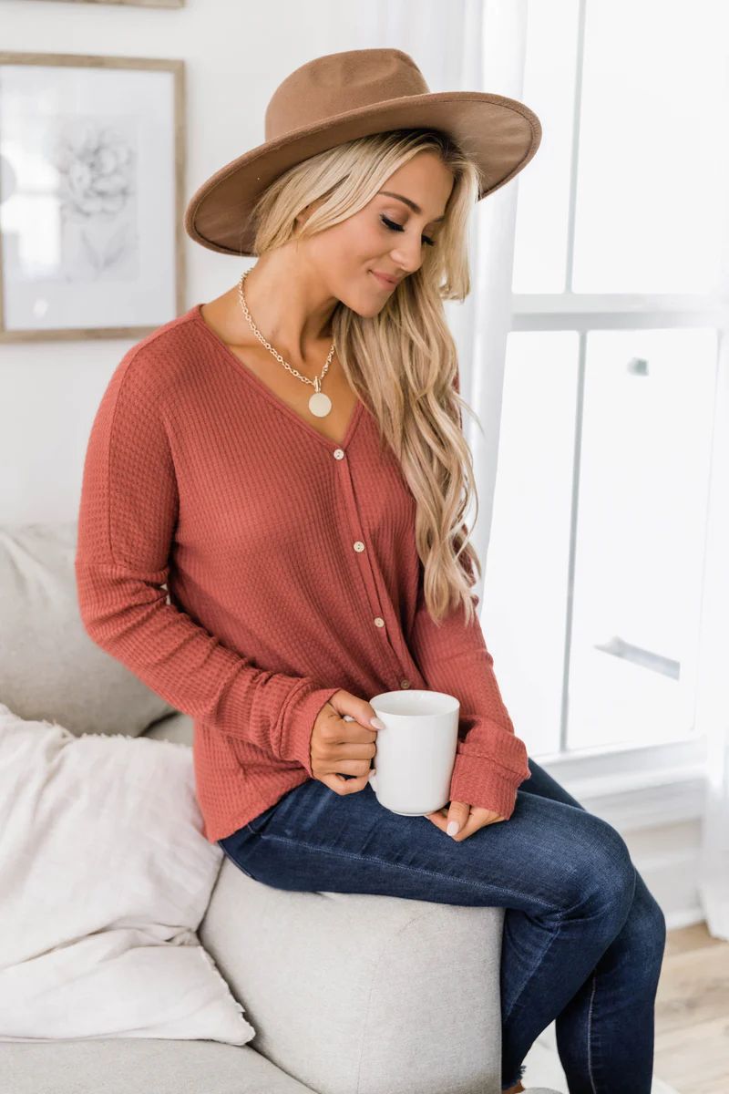 Just Be Beautiful Cinnamon Blouse | The Pink Lily Boutique