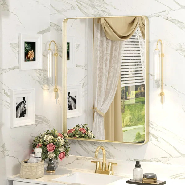 Aevar High-Strength Tempered Glass and Aluminum Alloy Framed French Cleat Mounted Wall Decor Bath... | Wayfair North America