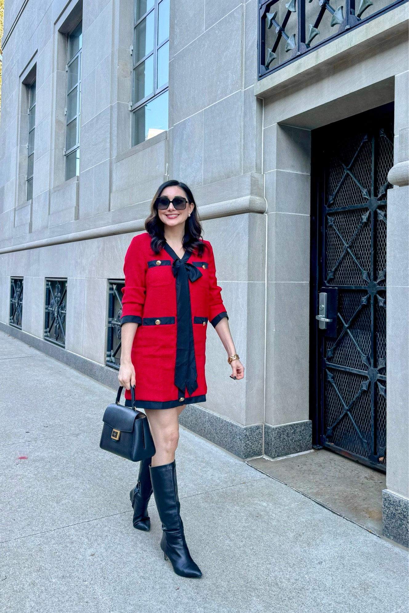 Thanksgiving outfit idea ❤️

Red tweed mini dress size small, TTS (fairly short in length if 5’7” and taller)
Black knee high boots (linked similar)

#thanksgivingoutfit #reddress #minidress #amazonfashion #falloutfit 

#LTKSeasonal #LTKStyleTip #LTKFindsUnder50