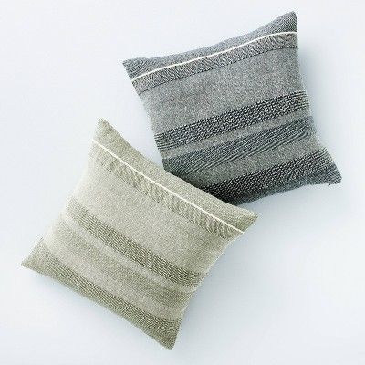 Oversized Cotton Woven Striped Square Throw Pillow - Threshold™ designed with Studio McGee | Target