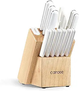 CAROTE 14PCS Kitchen Knife Set with Block, Stainless Steel Blade Knife Block Set, Knife Set with ... | Amazon (US)