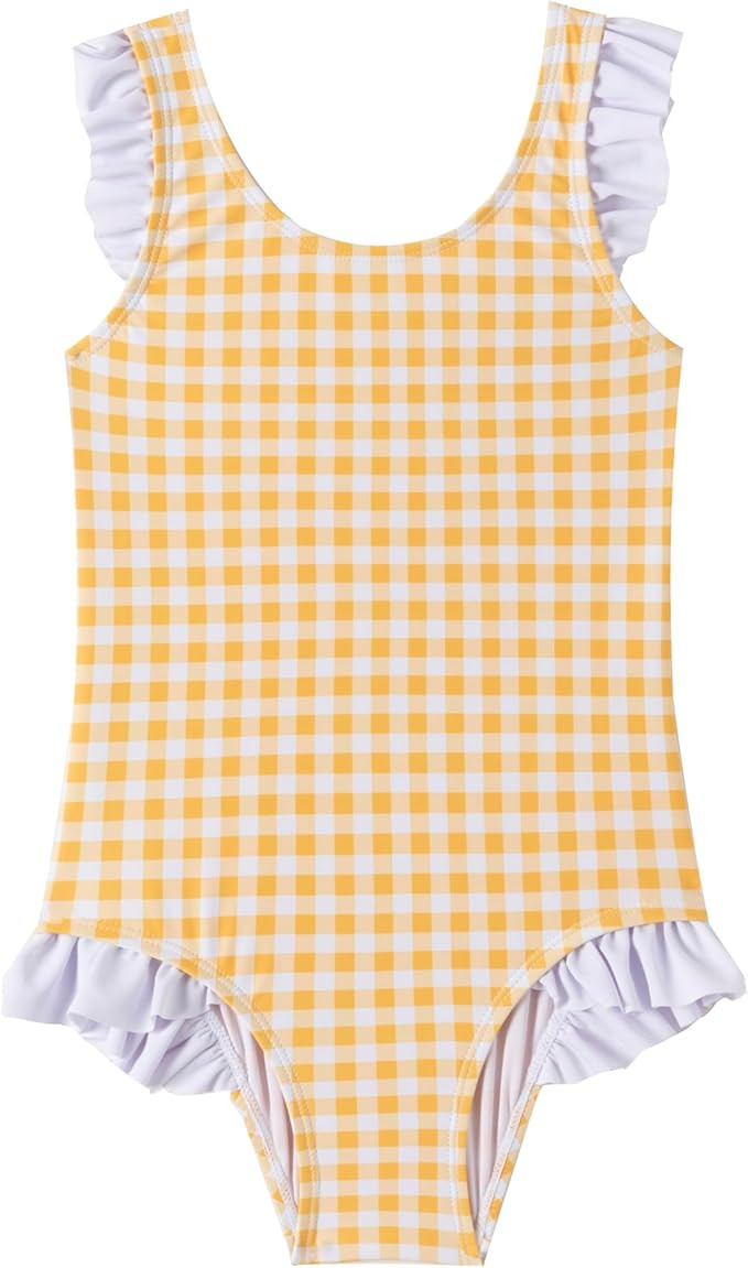 LIZENS One Piece Swimsuit for Girls Swimwear with Ruffled Children Bathing Suit | Amazon (US)