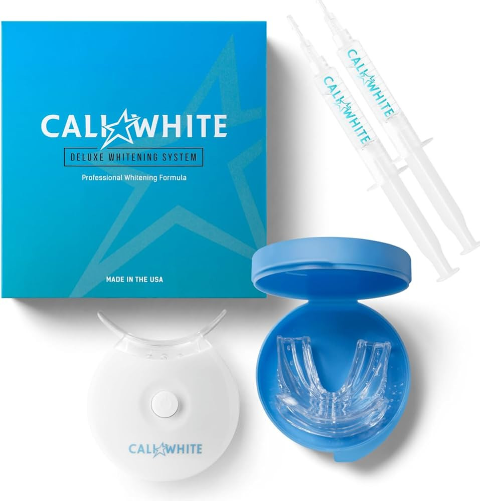 Cali White Teeth Whitening Strip Kit with LED Light and Batteries - Organic Peroxide Teeth Whiten... | Amazon (US)