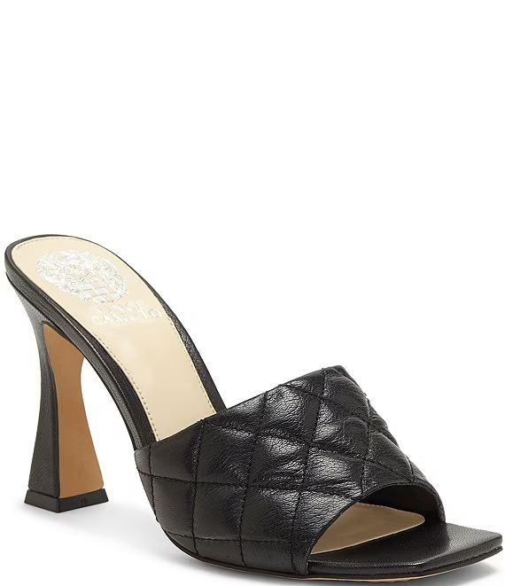 Reselm Quilted Leather Square Toe Mules | Dillards