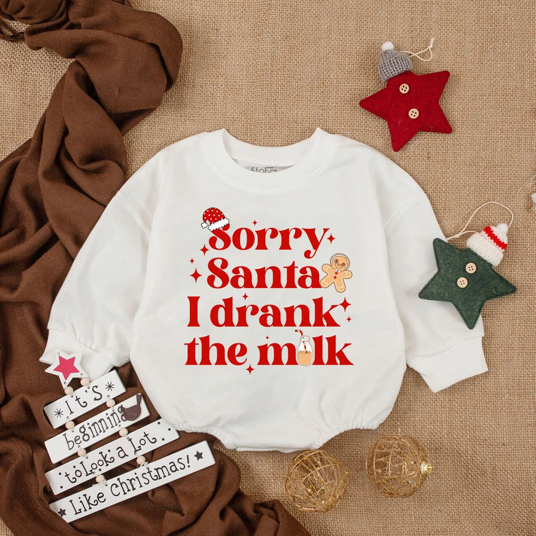Sorry Santa I Drank the Milk Baby Romper, Baby Cozy Clothes, Christmas Bodysuit, Baby Outfit, Lon... | Etsy (US)