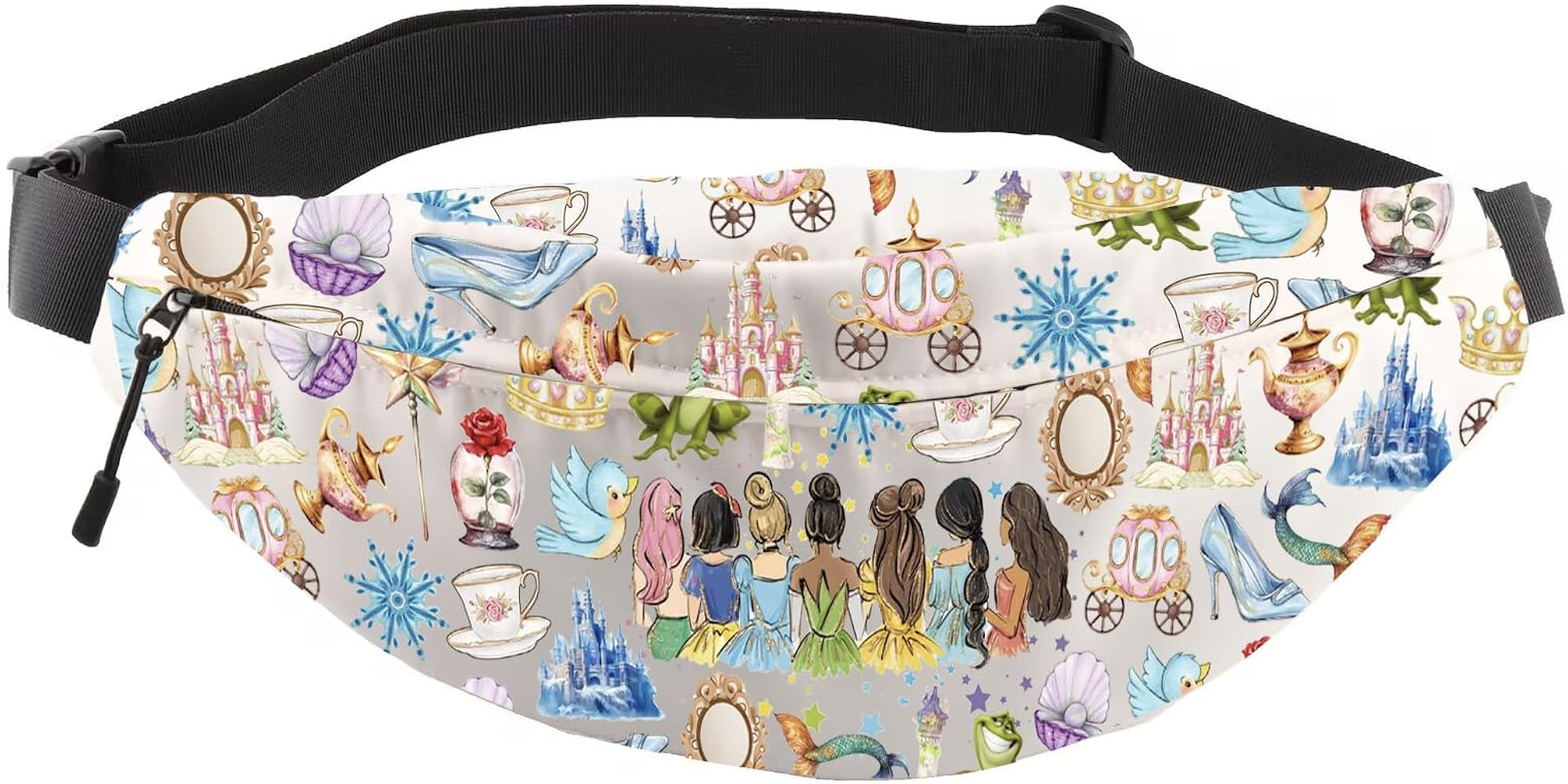 Cartoon Princess Gift Princess Squad Group Gift Princess Crossbody Fanny Pack Waist Bag (Princess... | Amazon (US)