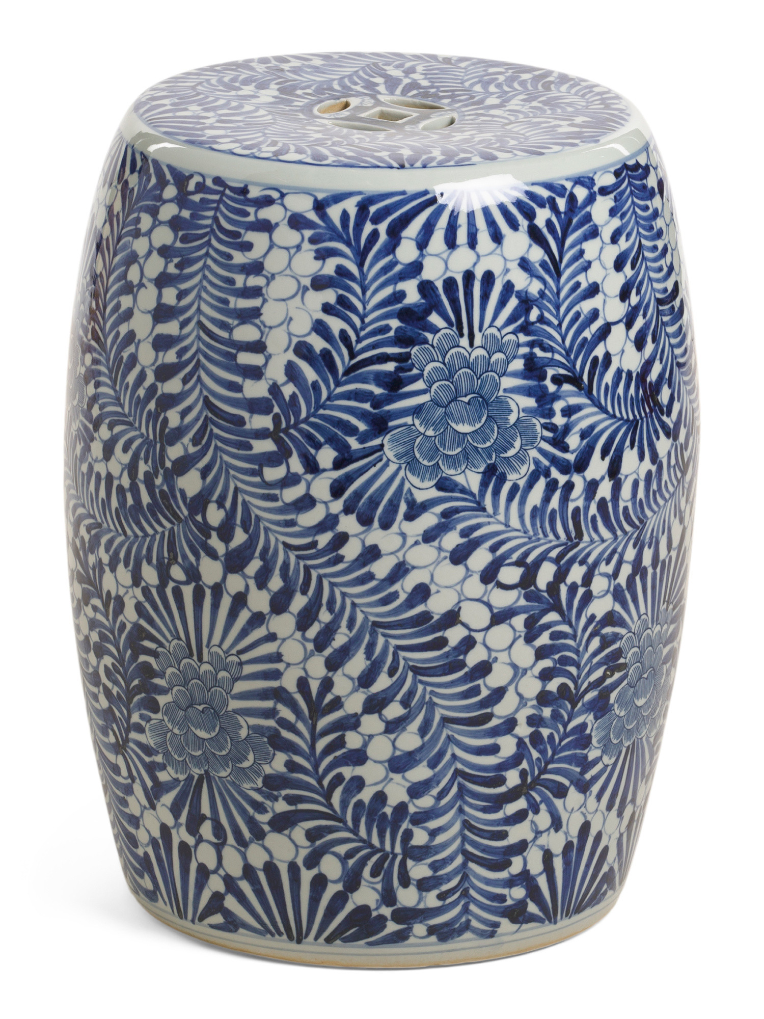 13x17 Porcelain Blooming Flowers Stool | Marshalls