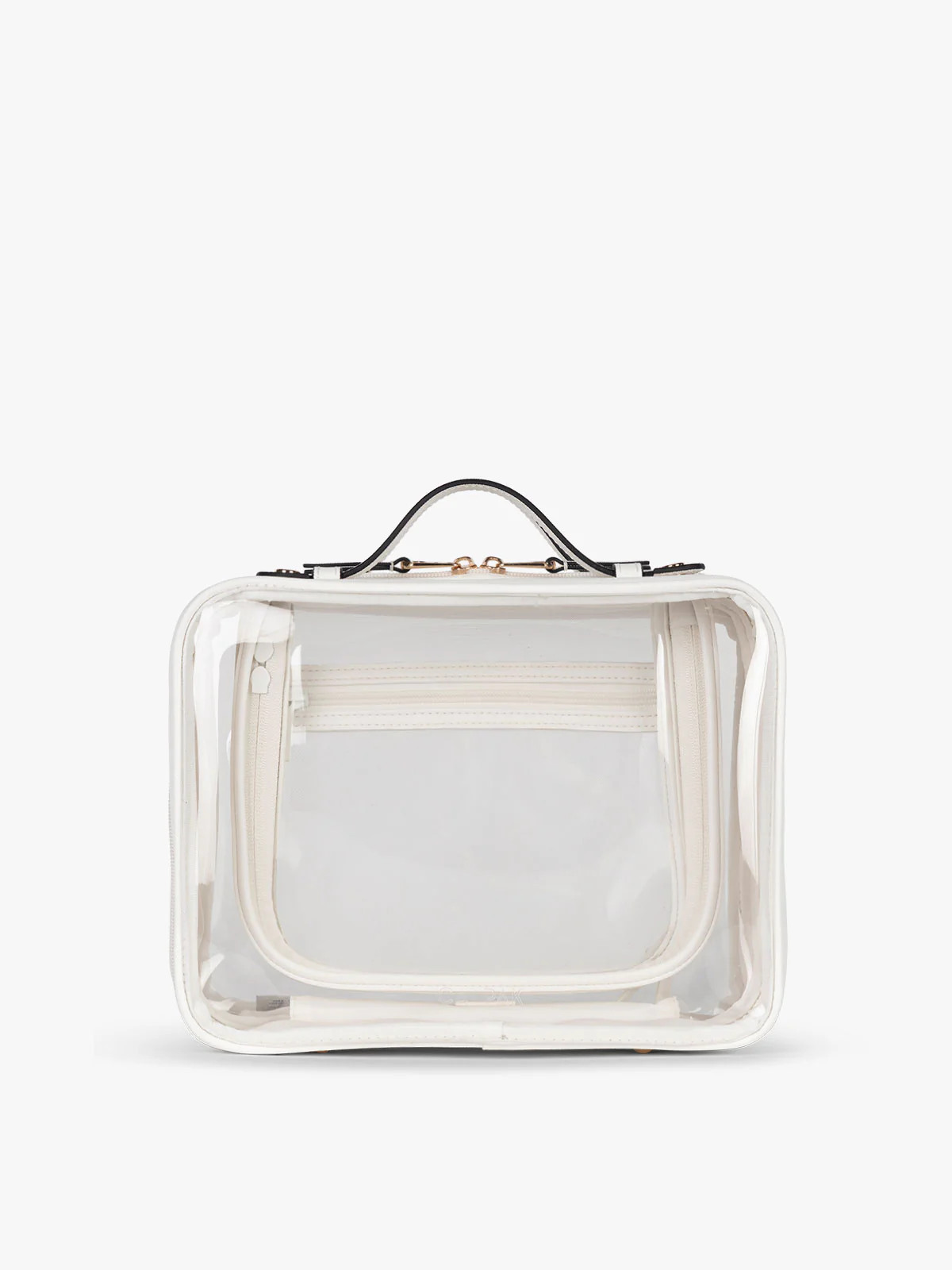 CALPAK Large Clear Cosmetics Case in White | CALPAK