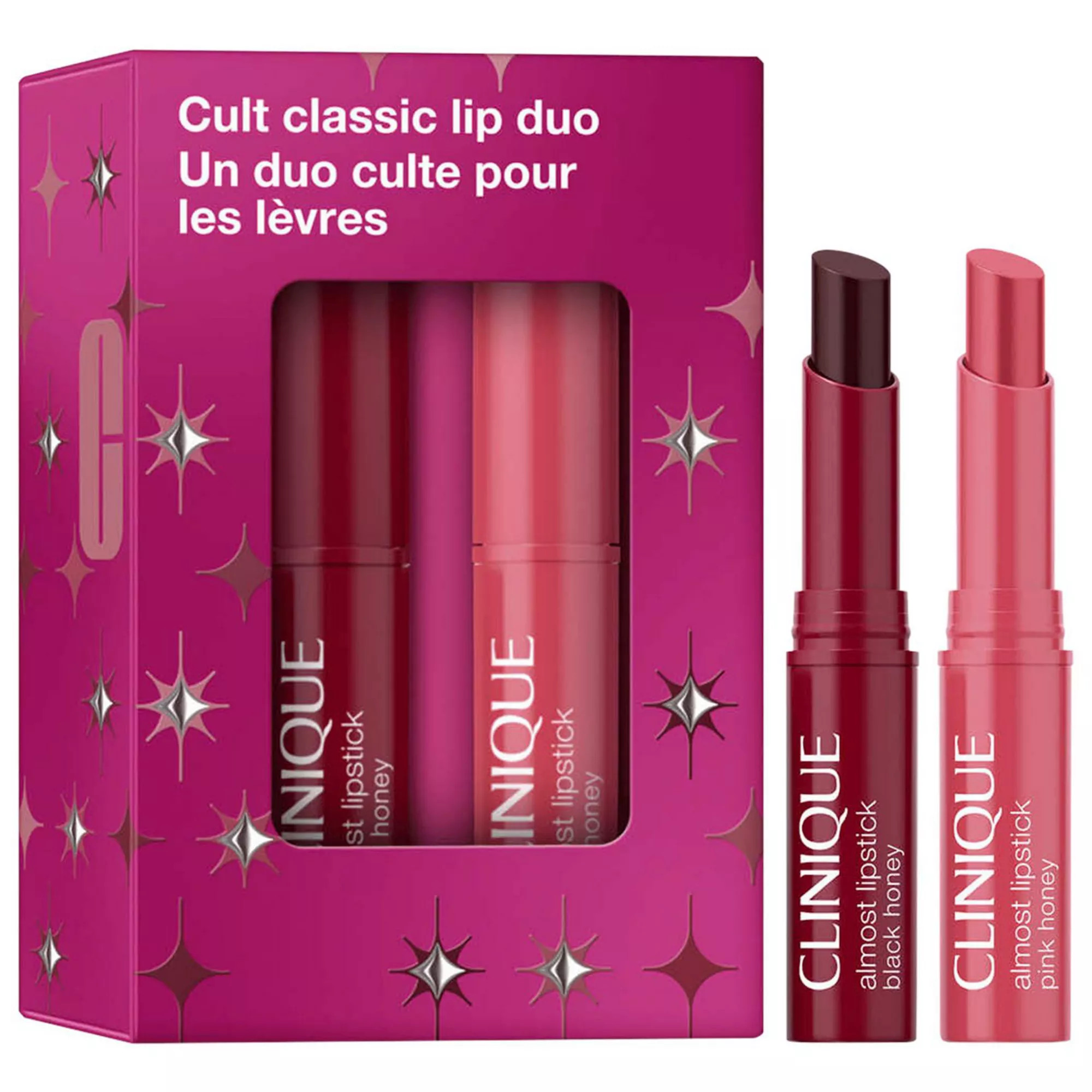 CLINIQUE Mini Cult Classic Pink & Black Honey Lip Gift Set | Kohl's