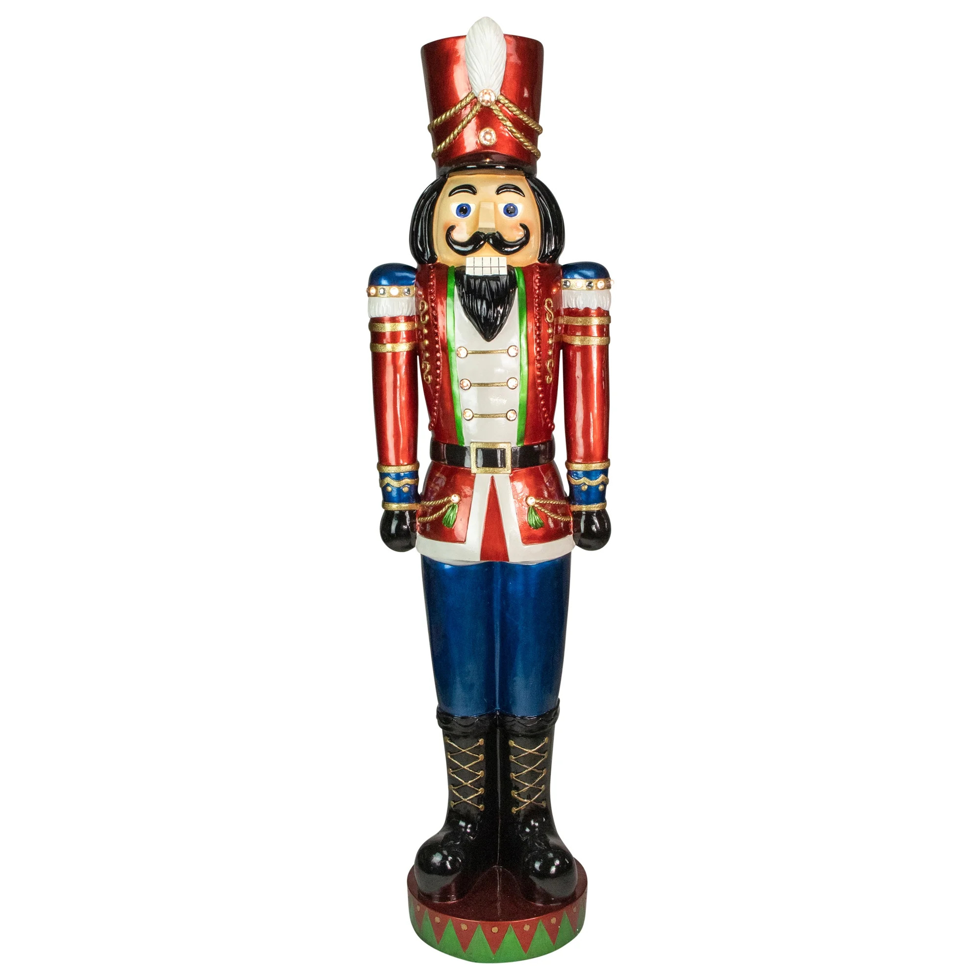 Northlight 75" LED Lighted Metallic Jeweled Commercial Grade Fiberglass Christmas Nutcracker | Walmart (US)
