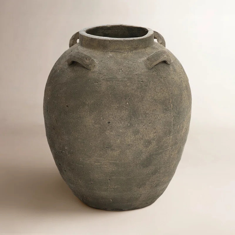 Rustic Brown Terracotta Round 15.4-Inch Tall Vase | Wayfair North America