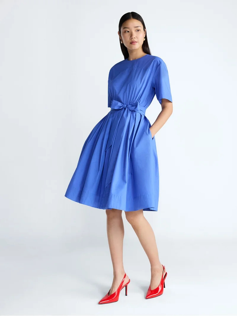 Devil Wears Prada Scoop Collection Women's and Women's Plus Cotton Tie-Waist Midi Dress, Sizes 0-... | Walmart (US)