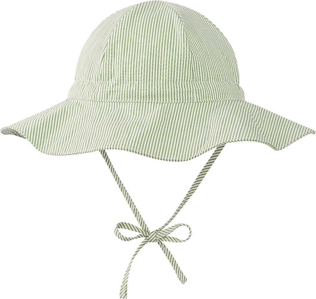 Baby Sun Hat for Baby Boys Girls Infant Sun Hats Toddler UPF 50+ Summer Beach Bucket Hat with Wid... | Amazon (US)