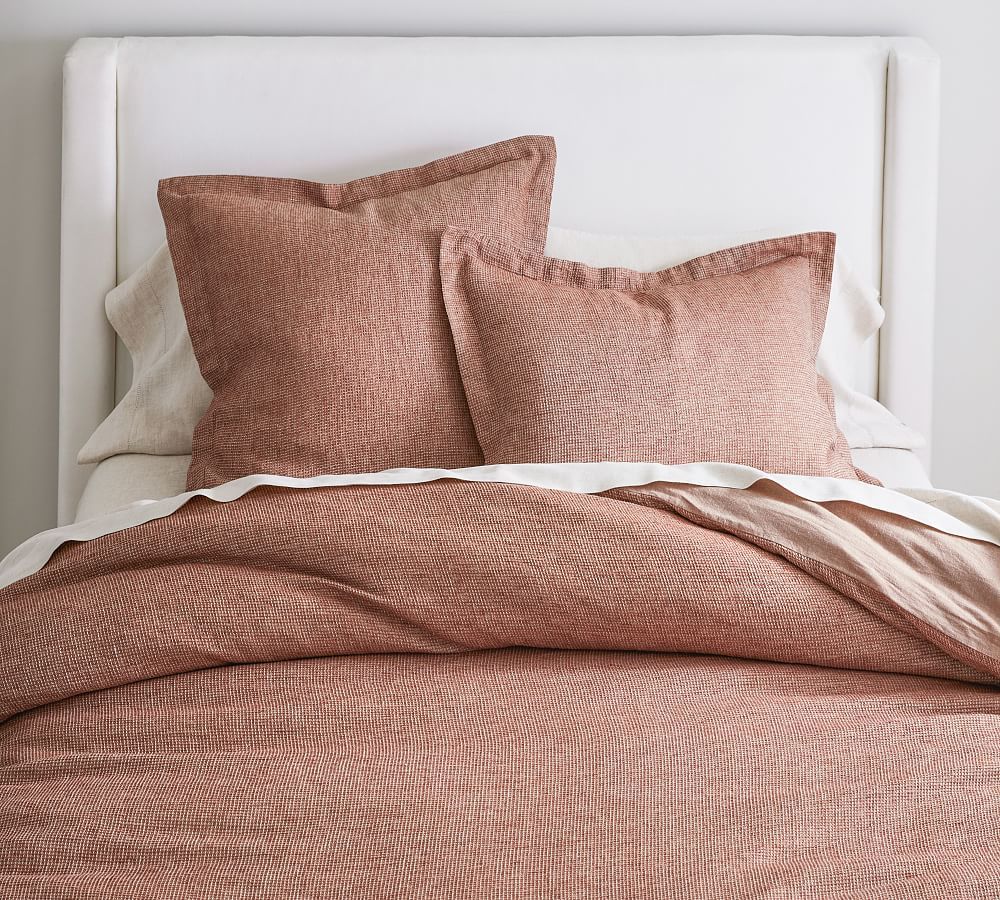 European Flax Linen Waffle Duvet Cover | Pottery Barn (US)