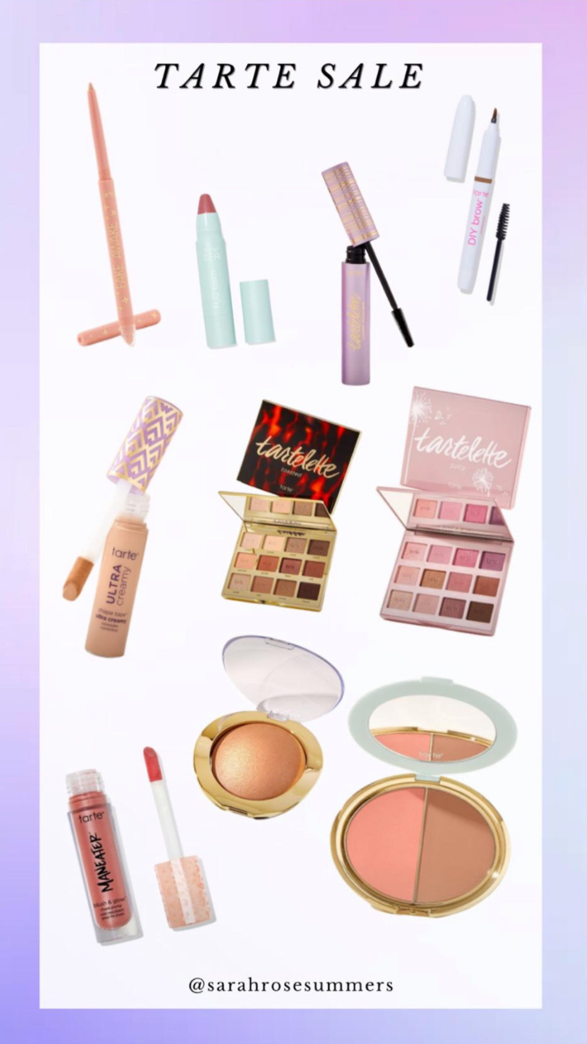 Tarte makeup sale with code FAM30 at checkout including cult favorite shape tape concealer, waterline brightener, lengthening mascara, plumping lips, juicy cheeks, beautifully pigmented eyeshadow palettes and more all 30% off

#LTKsalealert #LTKSale #LTKbeauty