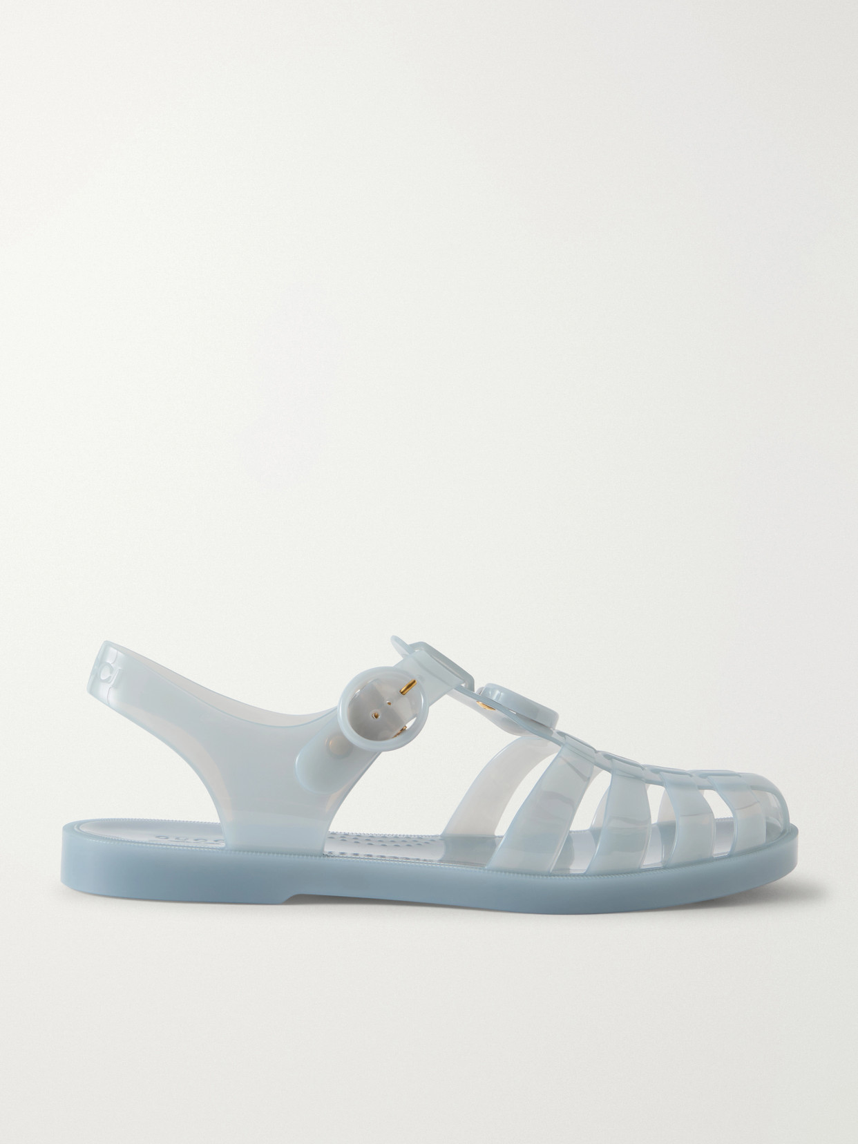 Gucci - Fisherman Embellished Rubber Sandals - Blue | NET-A-PORTER (US)