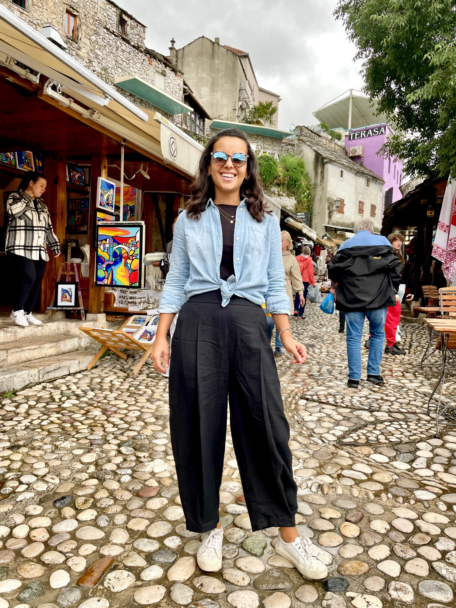 A great way to maximize what you have in your suitcase (or closet) is to dress head to toe in the same color and throw a button down shirt over it! Play with whatever colors you have! It’s also a great way to add an extra layer if it gets chilly ;)

#LTKeurope #LTKstyletip #LTKtravel