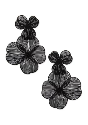 Open Flower Double Drop Earrings | Belk