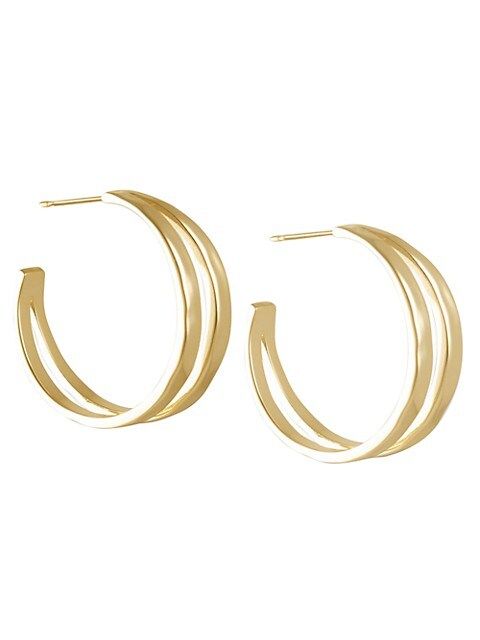 Zorte Hammered 14K Yellow Gold-Plated Brass Split Hoop Earrings | Saks Fifth Avenue OFF 5TH