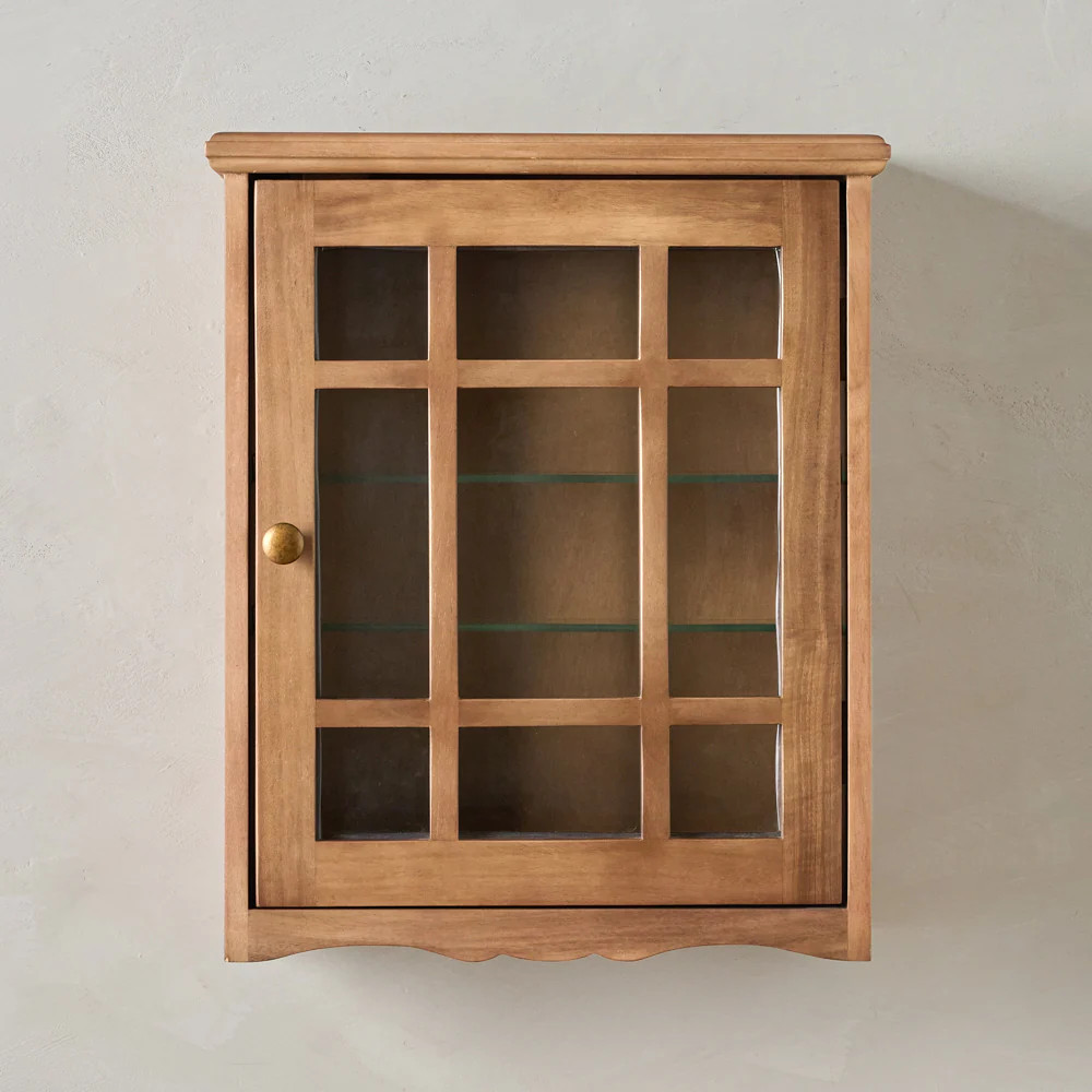 Antiqued Wood Window Pane Display Cabinet | Magnolia