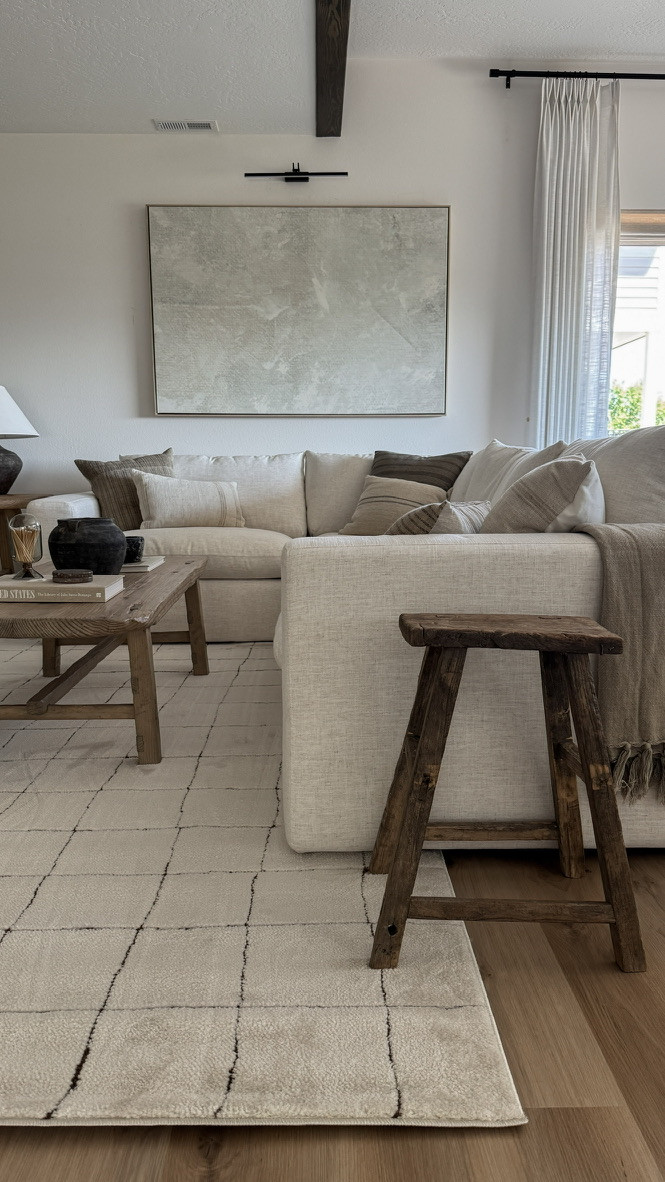  
Living room views 😍

Organic modern living room, neutral living room, rustic, vintage 
 