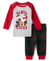 Baby And Toddler Matching Family Santa Squad Snug Fit Cotton Pajamas - black | The Children's Place
