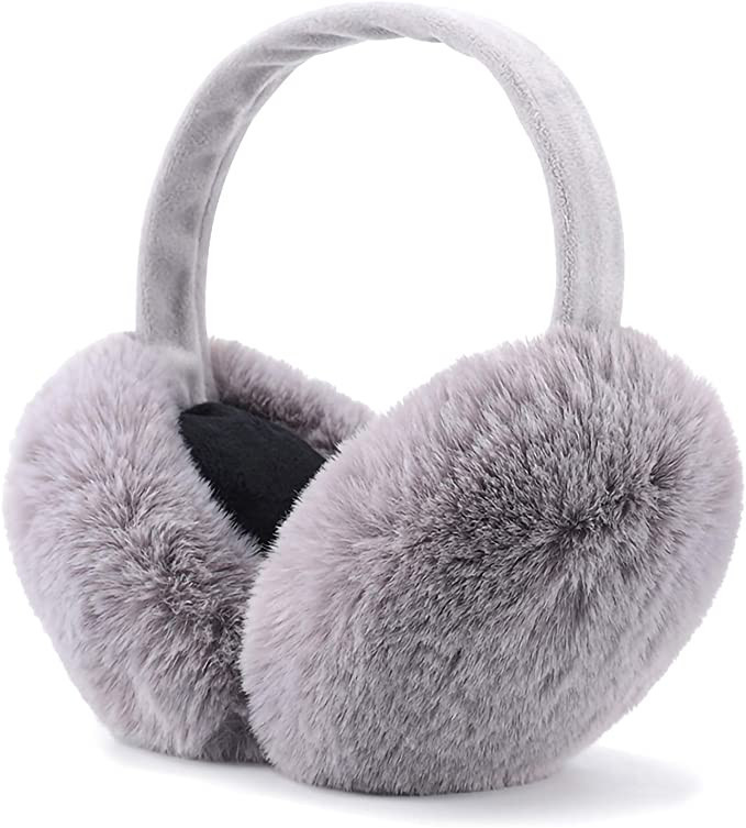 LCXSHYE Winter Ear muffs Faux Fur Warm Earmuffs Cute Foldable Outdoor Ear Warmers For Women Girls | Amazon (US)