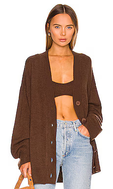 Camila Coelho Trista Oversized Cardigan in Chocolate from Revolve.com | Revolve Clothing (Global)