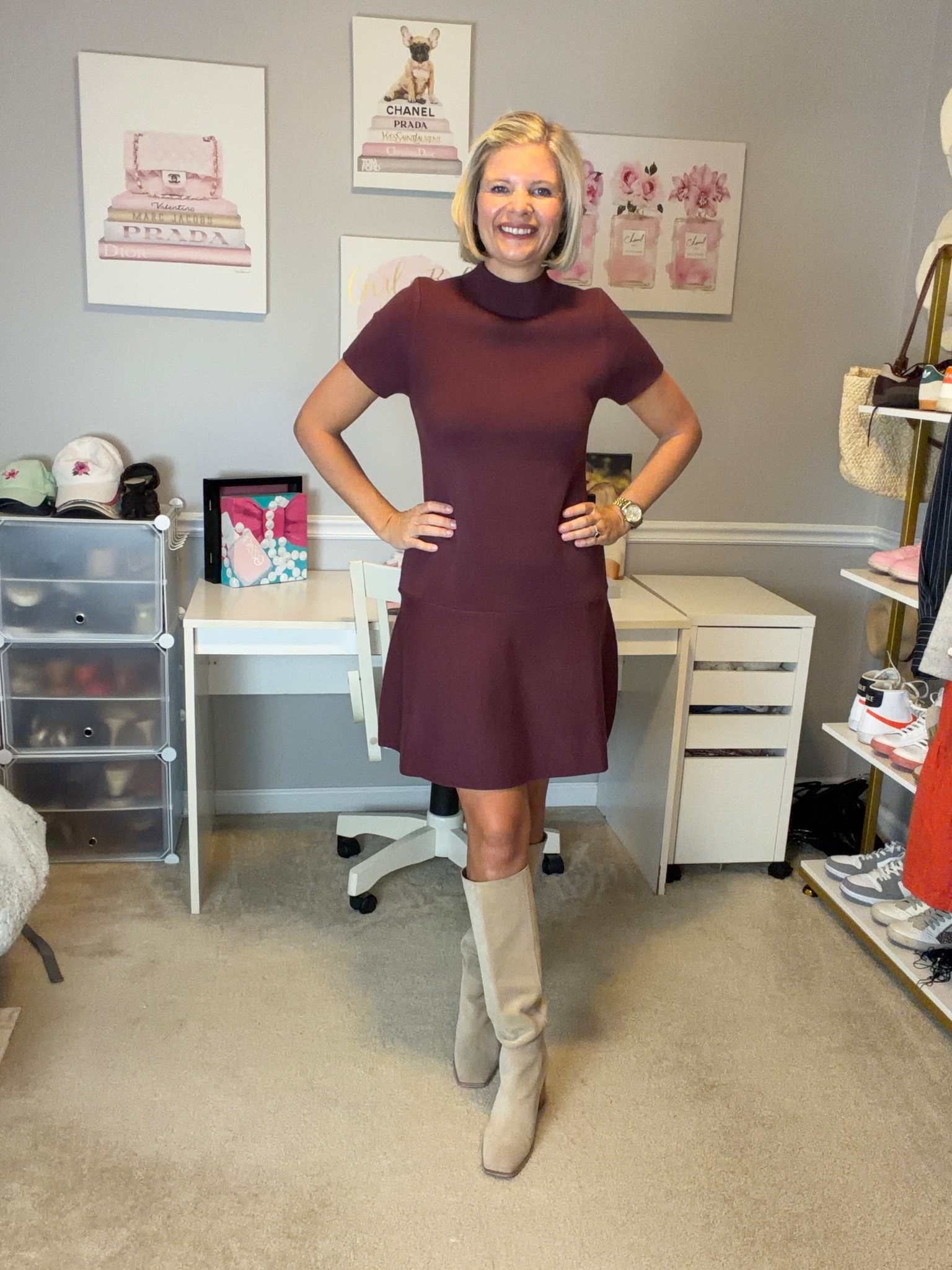 Maroon/burgundy short sleeve sweater dress TTS

#LTKWorkwear #LTKMidsize #LTKgrwm