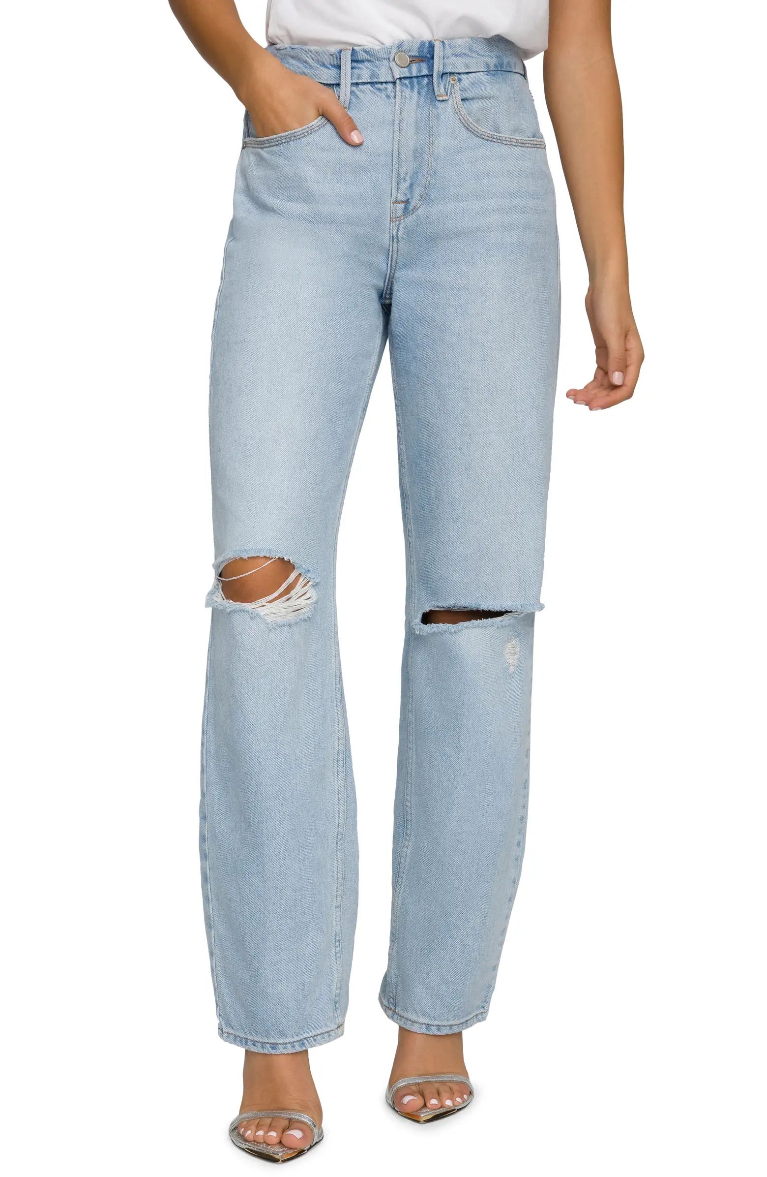 Good American Good '90s Ripped High Waist Relaxed Jeans | Nordstrom | Nordstrom