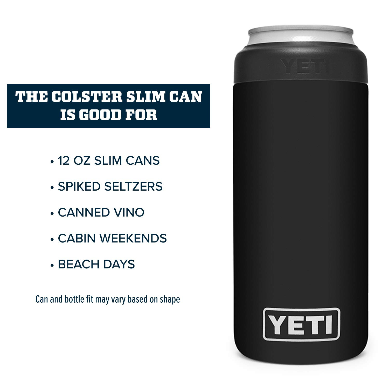 YETI Rambler 12 oz. Colster Slim Can Insulator for the Slim Hard Seltzer Cans, Black | Amazon (US)