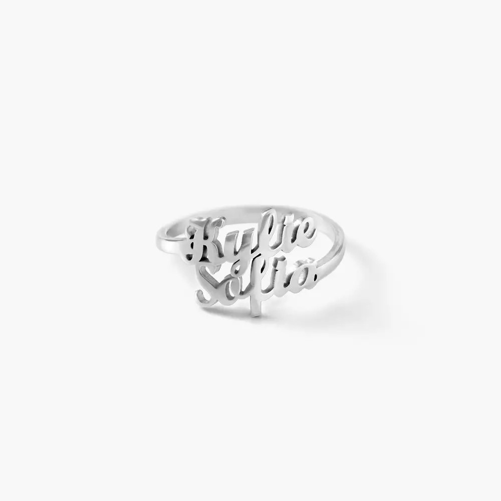 Two is Better Than One Name Ring - Silver | Oak & Luna (US)