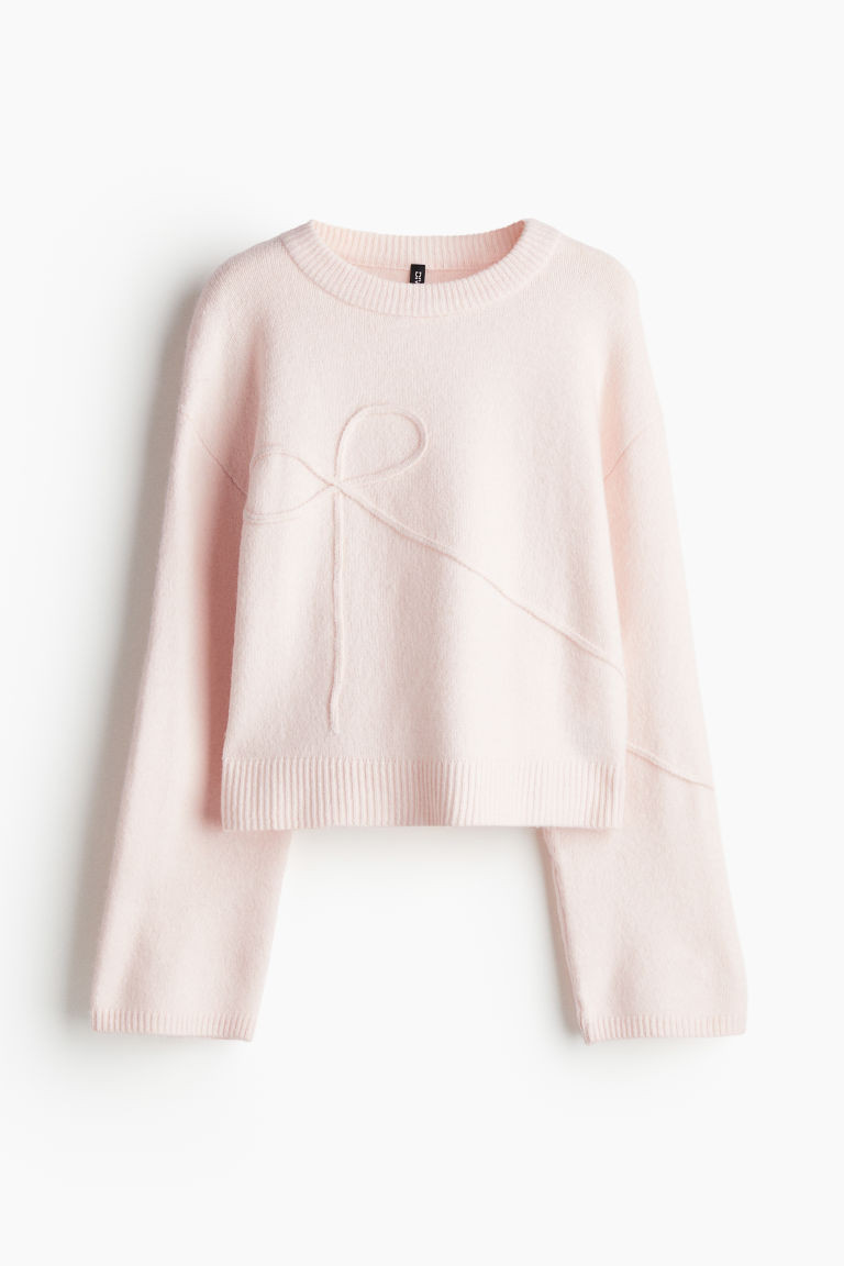 H & M - Appliquéd Sweater - Pink | H&M (US + CA)