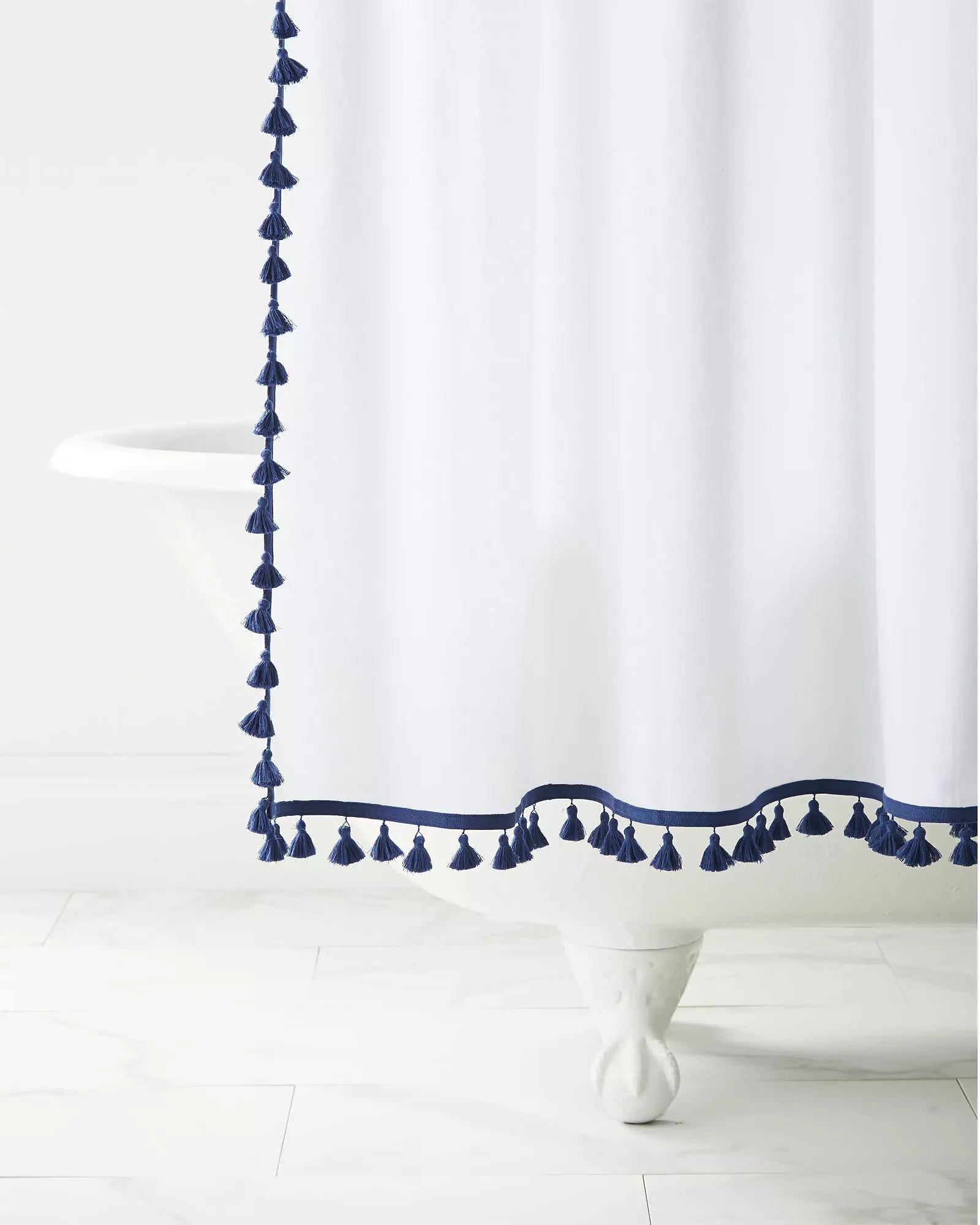French Tassel Shower Curtain | Serena and Lily