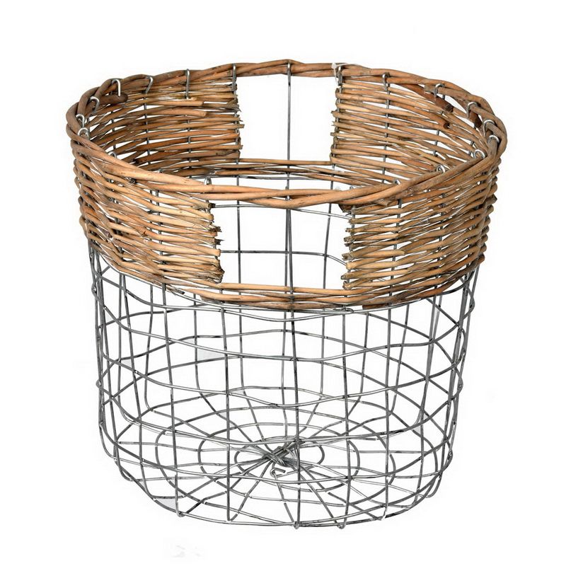 Vickerman 589311 - 10.5" Round Wire Basket w/ Woven Bamboo (FQ195510) Home Organization | Walmart (US)