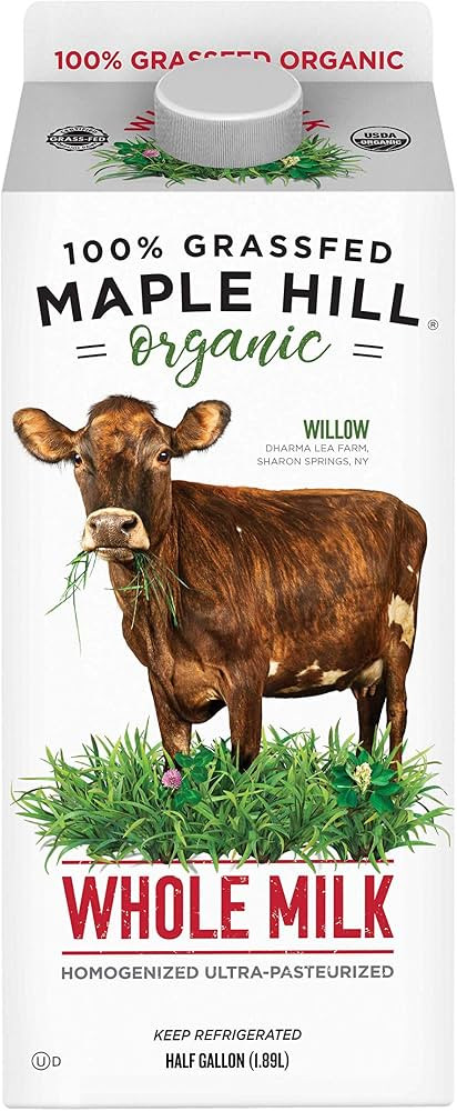 Maple Hill Creamery Organic Whole Milk, 64 fz | Amazon (US)