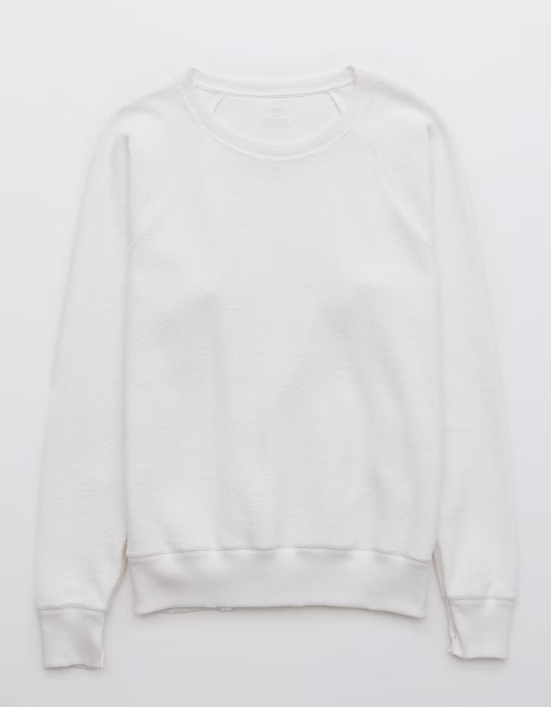 Aerie Textured Vintage Crew Sweatshirt | American Eagle Outfitters (US & CA)