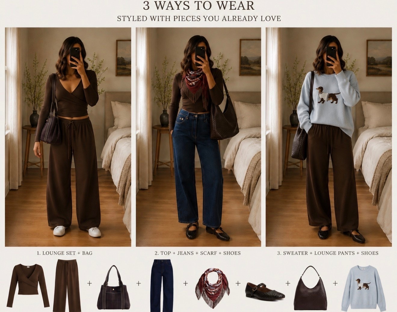 Walmart fall finds that make getting dressed SO easy 🤎🍂 One cozy set, three completely different looks! Wear the matching set together, style the top with dark denim + a scarf, or pair the lounge pants with the cutest dog sweater. I love finding pieces I can mix and match all season long!

#WalmartFinds #WalmartFashion #WalmartStyle #FallOutfits #FallFinds #LTKFall #AffordableFashion

#LTKSaleAlert #LTKSeasonal #LTKgrwm