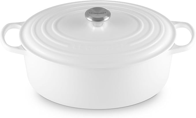 Le Creuset Enameled Cast Iron Signature Oval Dutch Oven, 8 qt., White | Amazon (US)