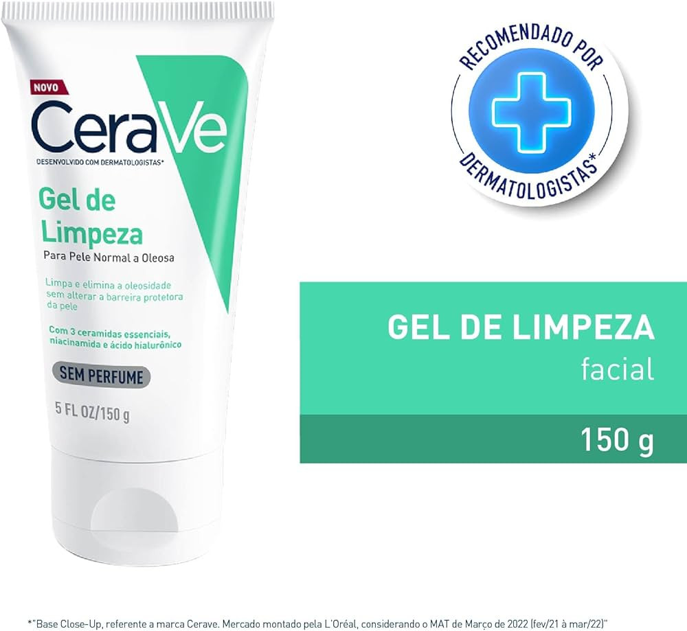 CeraVe, Gel de Limpeza Facial para pele oleosa, com Ácido Hialurônico e Niacinamida | Amazon (BR)