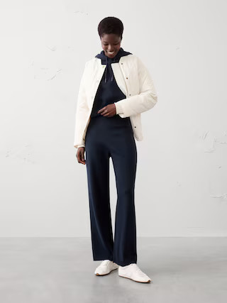 Wide-Leg Mid-Rise Pull-On Sweater Pant | Banana Republic Factory