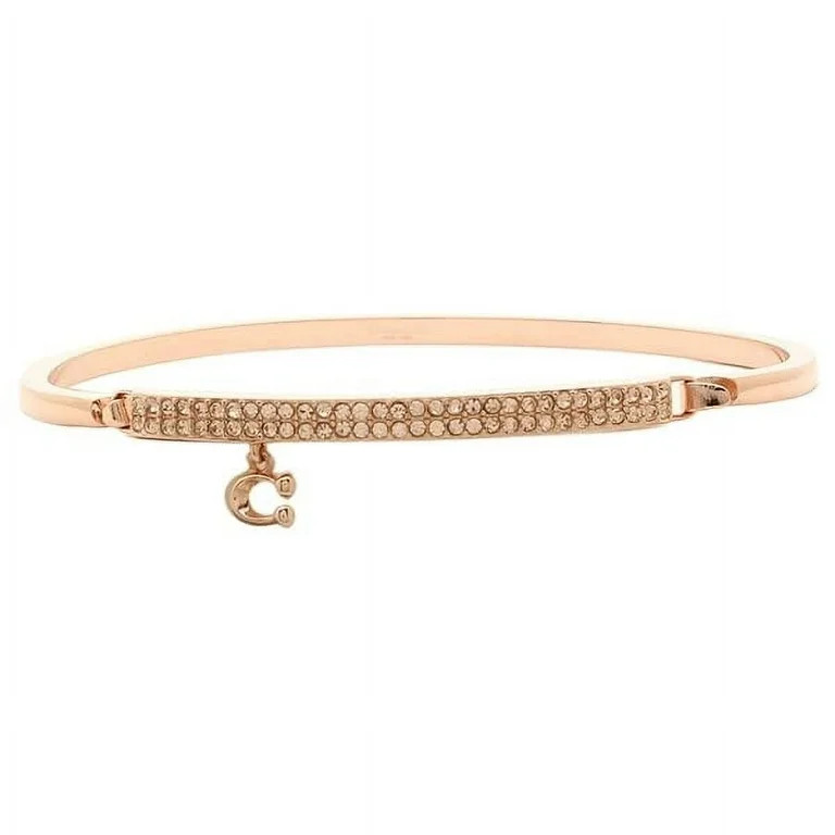 Coach Signature Pave Bar Hinged Bangle bracelet rose gold one size | Walmart (US)